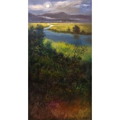 Tahir Bilal Ummi, 24 x 48 Inch, Oil on Canvas, Landscape Painting, AC-TBL-103